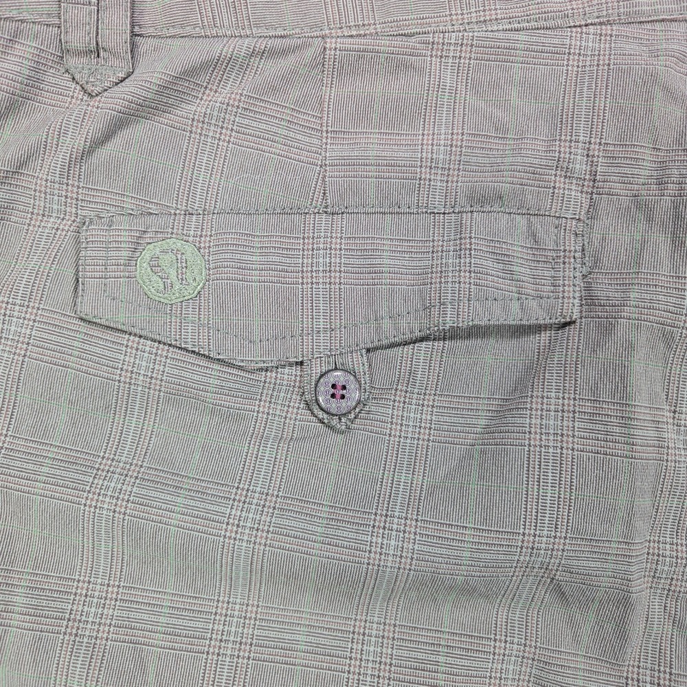 Lululemon Athletica Kung Fu Pants Plaid Stretch Grey Mens 38x31 - Picture 3 of 12
